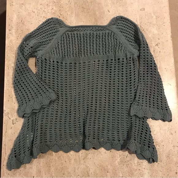 Simply Noelle Green Knit Crop Sweater Size Small/Medium - Picture 4 of 6